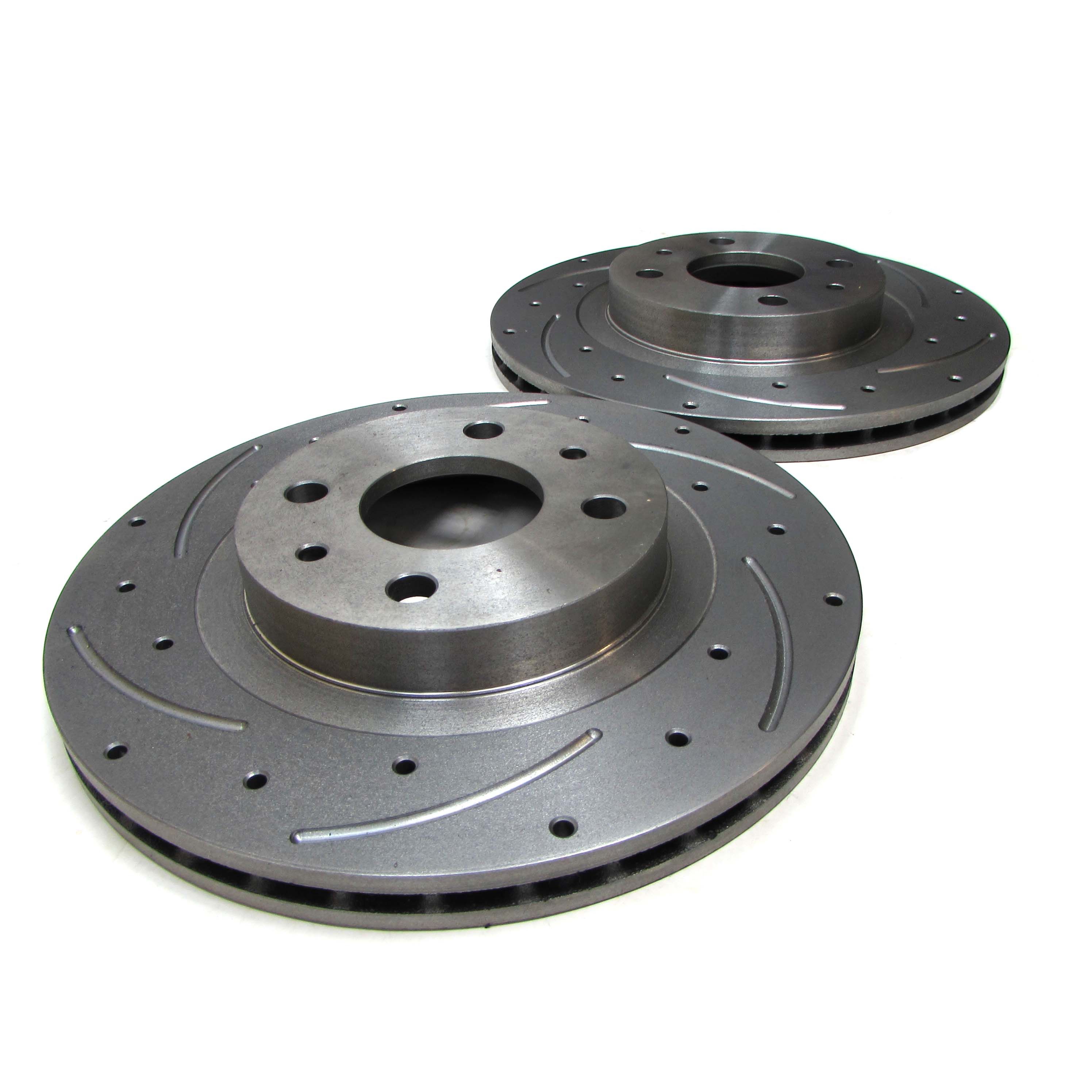 Тормозные диски R14 вентилируемые с перфорацией и проточками на ВАЗ 2112, Лада Приора, Калина, Гранта АТС-SPORT