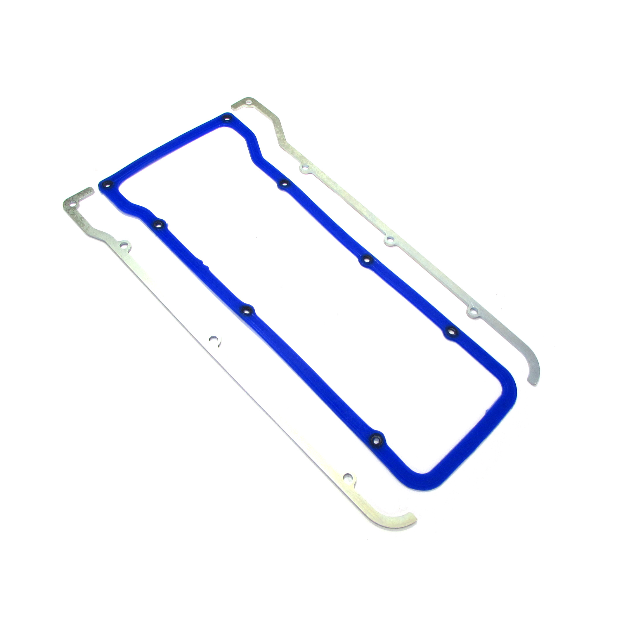 Комплект прижимные пластины 4 мм и силиконовая прокладка клапанной крышки красная