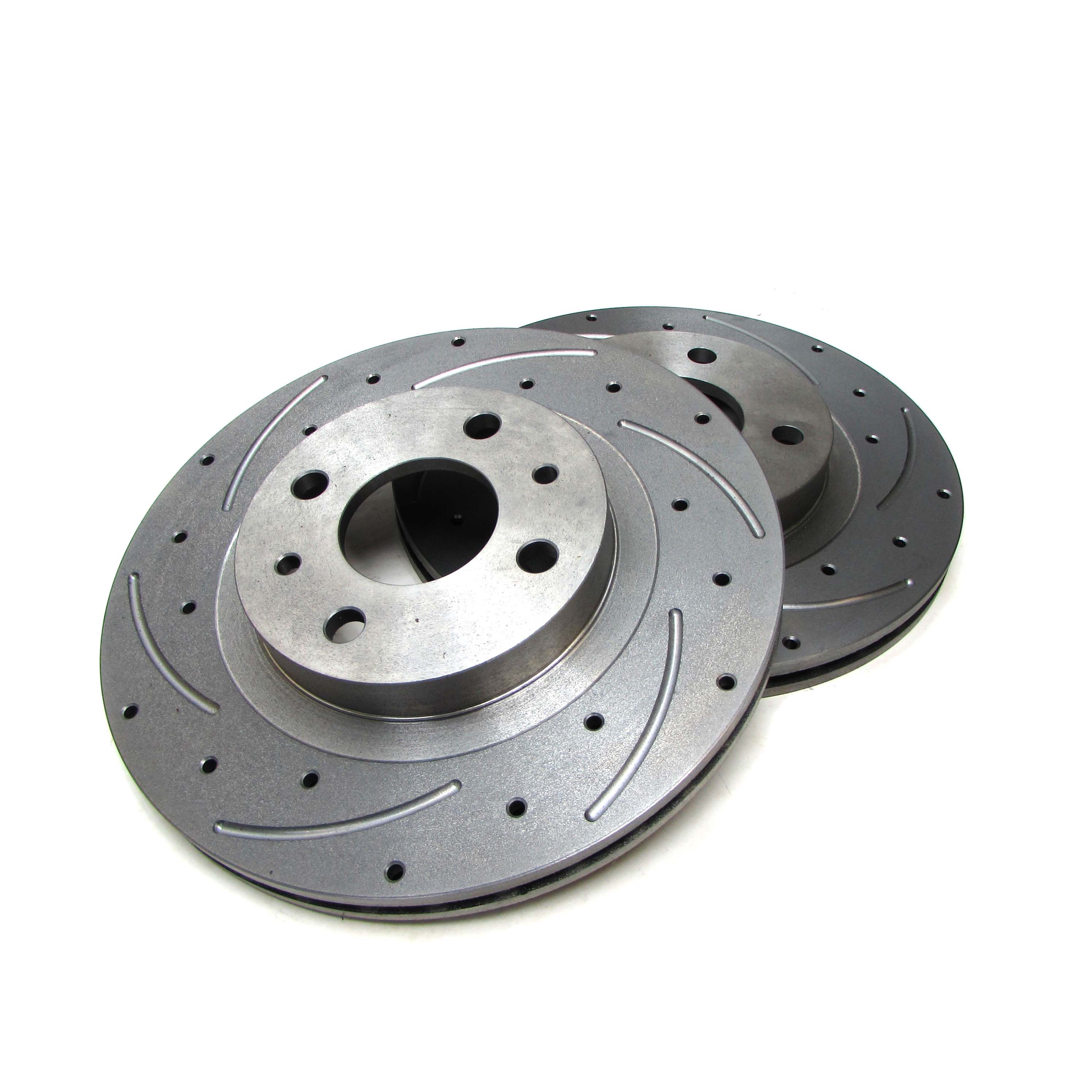 Тормозные диски R14 вентилируемые с перфорацией и проточками на ВАЗ 2112, Лада Приора, Калина, Гранта АТС-SPORT