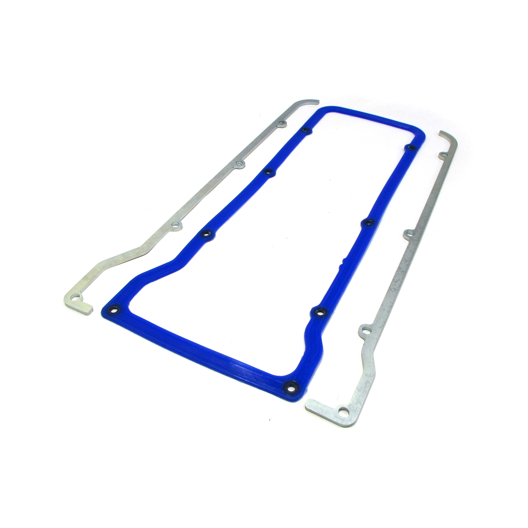 Комплект прижимные пластины 4 мм и силиконовая прокладка клапанной крышки красная