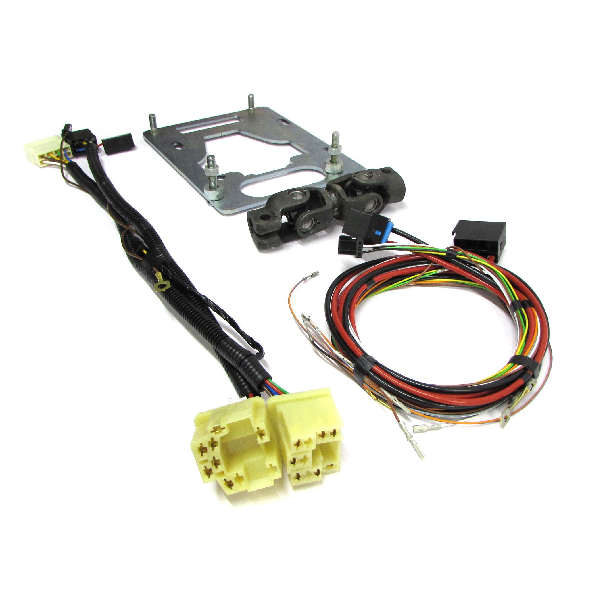 Комплект для установки электроусилителя руля ЭУР ВАЗ 2105, 2107 (пластина, проводка, карданчик)