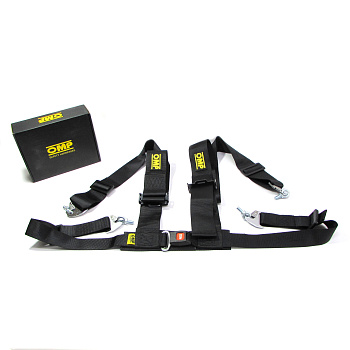 Ремни безопасности 4-х точечные OMP черные