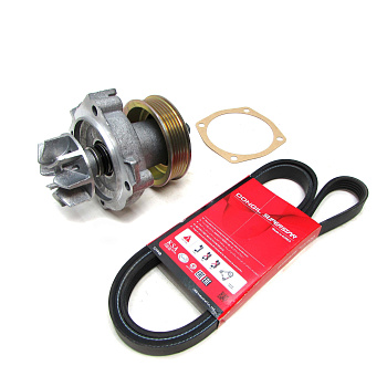 Усиленный водяной насос (помпа) шкив 90 мм + ремень Шеви Нива 2123